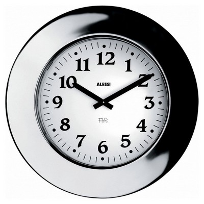 momento wall clock in 18/10 stainless steel